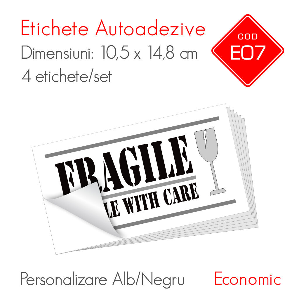 Etichete Autoadezive Personalizate Alb/Negru 105 x 148 mm | Economic