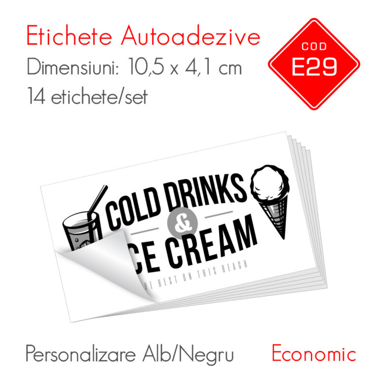 Etichete Autoadezive Personalizate Alb/Negru 105 x 41 mm | Economic