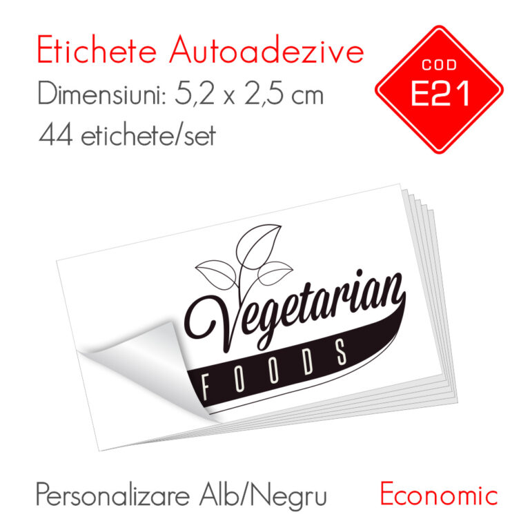 Etichete Autoadezive Personalizate Alb/Negru 52 x 25 mm | Economic