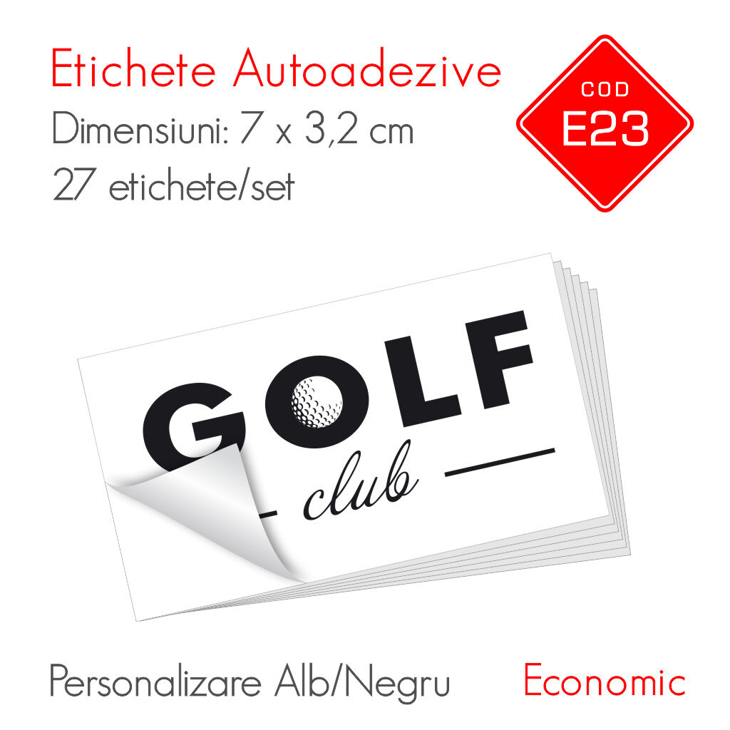Etichete Autoadezive Personalizate Alb/Negru 70 x 32 mm | Economic