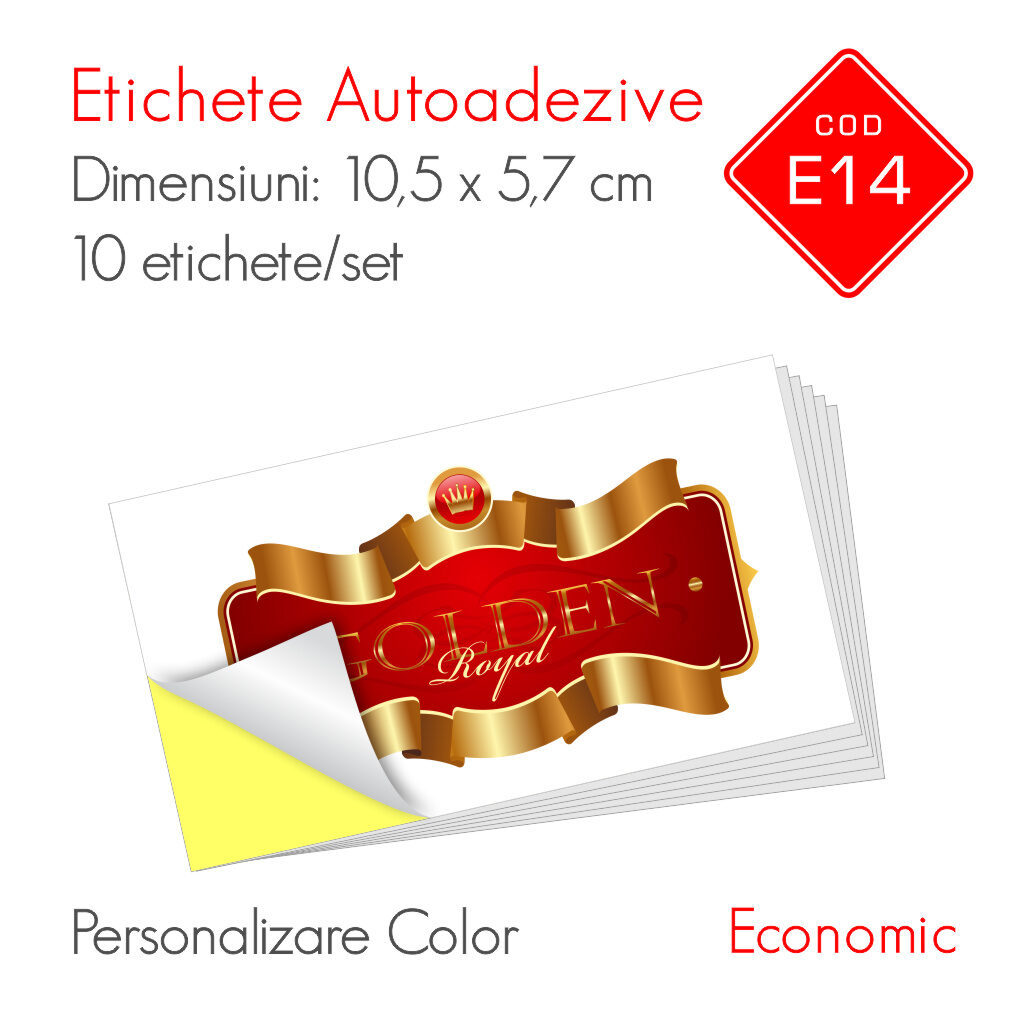 Etichete Autoadezive Personalizate Color 105 x 57 mm Economic E14 A