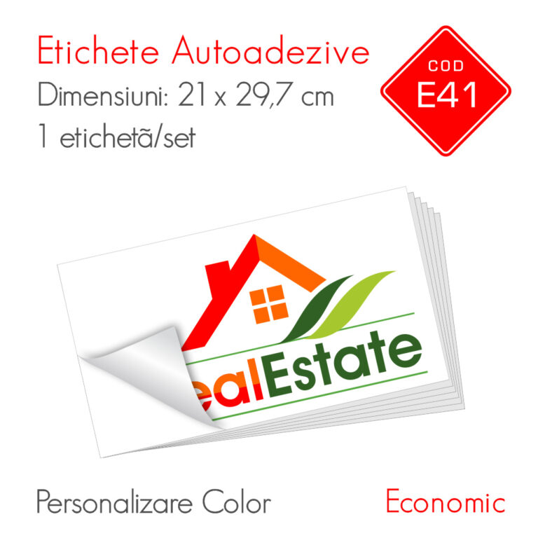 Etichete Autoadezive Personalizate Color 210 x 297 mm Economic E41 A
