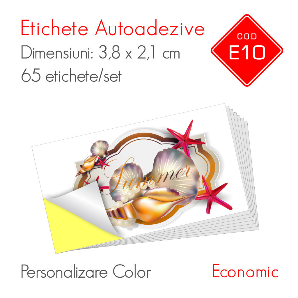 Etichete Autoadezive Personalizate Color 38 x 21 mm Economic E10 A