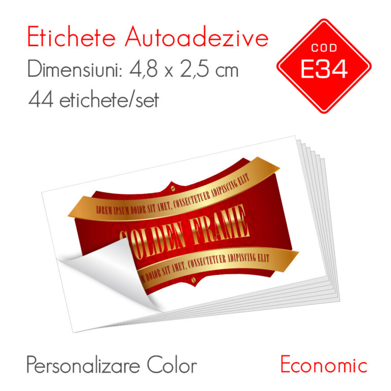 Etichete Autoadezive Personalizate Color 48 x 25 mm | Economic