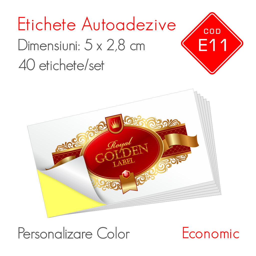 Etichete Autoadezive Personalizate Color 50 x 28 mm Economic E11 A