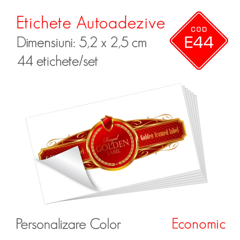 Etichete Autoadezive Personalizate Color 52 x 25 mm | Economic