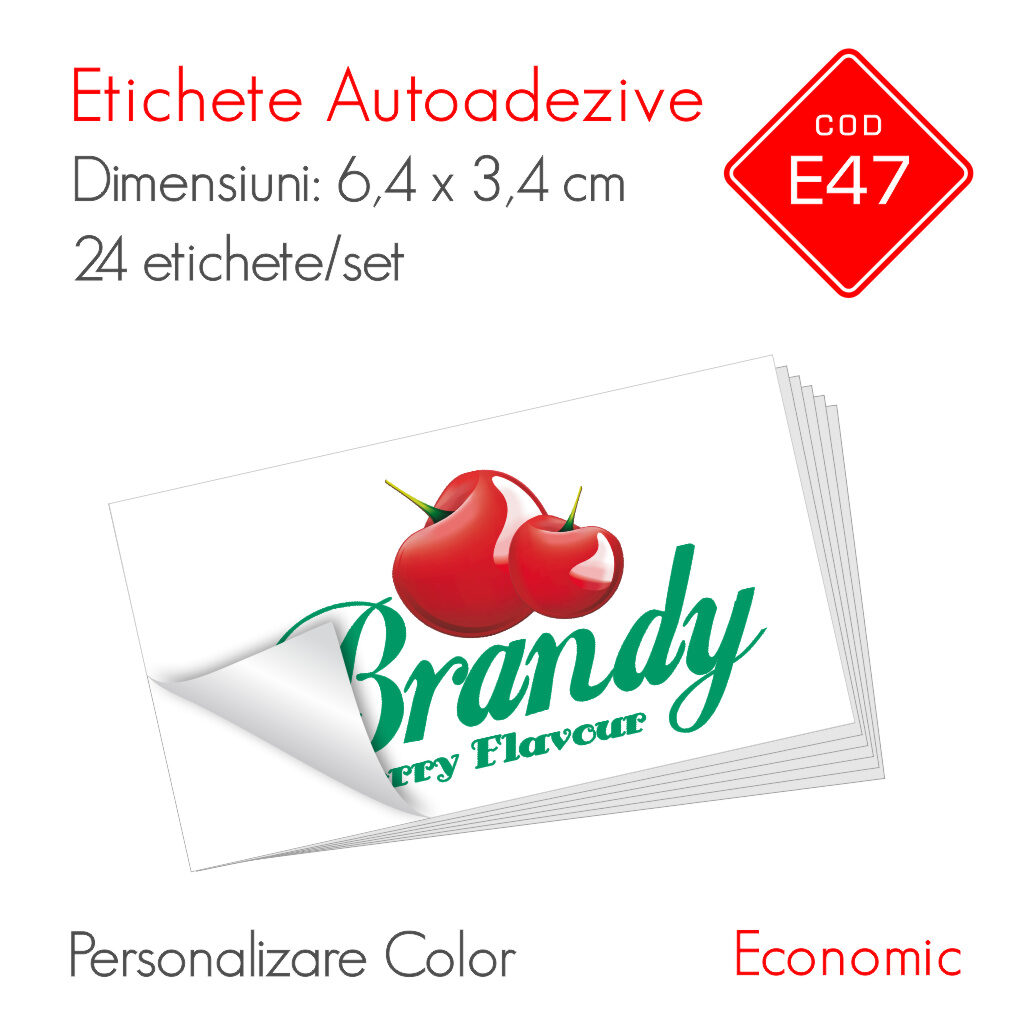 Etichete Autoadezive Personalizate Color 64 x 34 mm | Economic