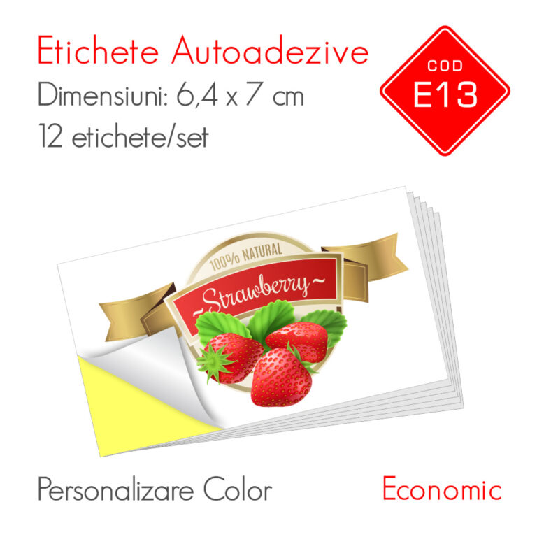 Etichete Autoadezive Personalizate Color 64 x 70 mm Economic E13 A