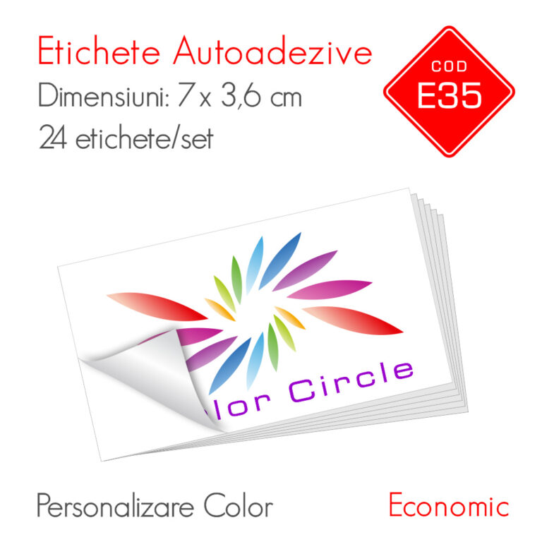 Etichete Autoadezive Personalizate Color 7 x 36 mm | Economic