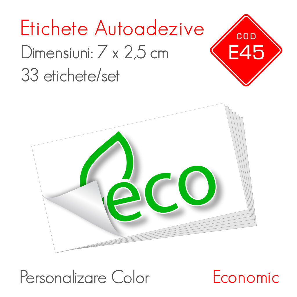 Etichete Autoadezive Personalizate Color 70 x 25 mm Economic E45 A